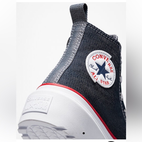 Converse Chuck Taylor All Star Lugged Lift Platform Retro Denim Sneakers - Picture 14 of 16